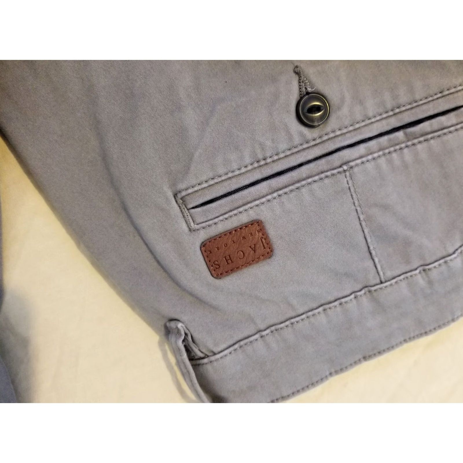 Vintage JACHS New York Khakis Slim Pants 36x32 Gray Mens Regular Inseam 32 Slimming Style Clothing Trousers Chinos Slack Dress Pants Size US 36 / EU 52 - 2 Thumbnail