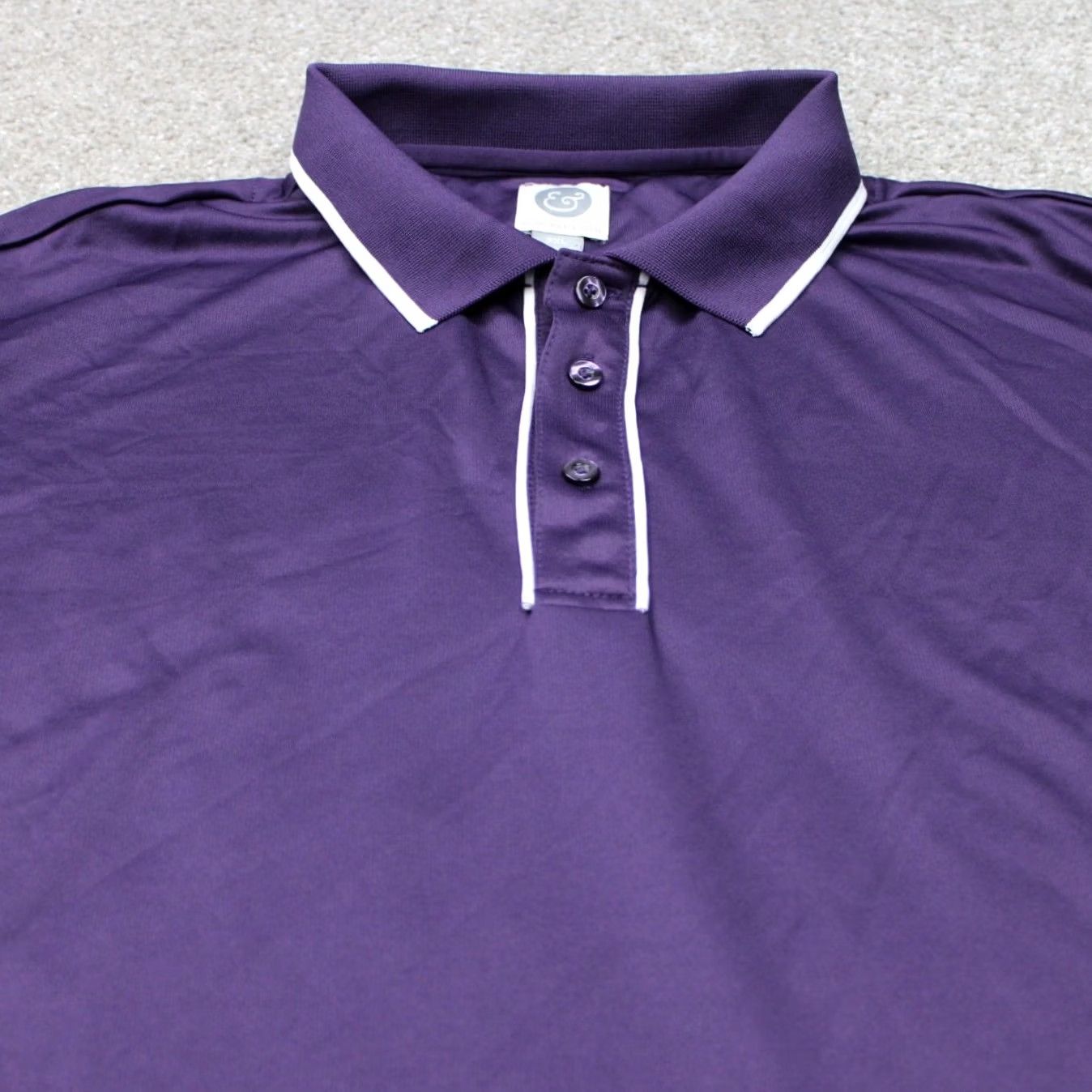 Vintage Kilburne & Finch Polo Shirt Men 3XL Purple 100% Polyester Short Sleeve Solid Shirt Polo Mens XXXL Size US XXL / EU 58 / 5 - 5 Thumbnail