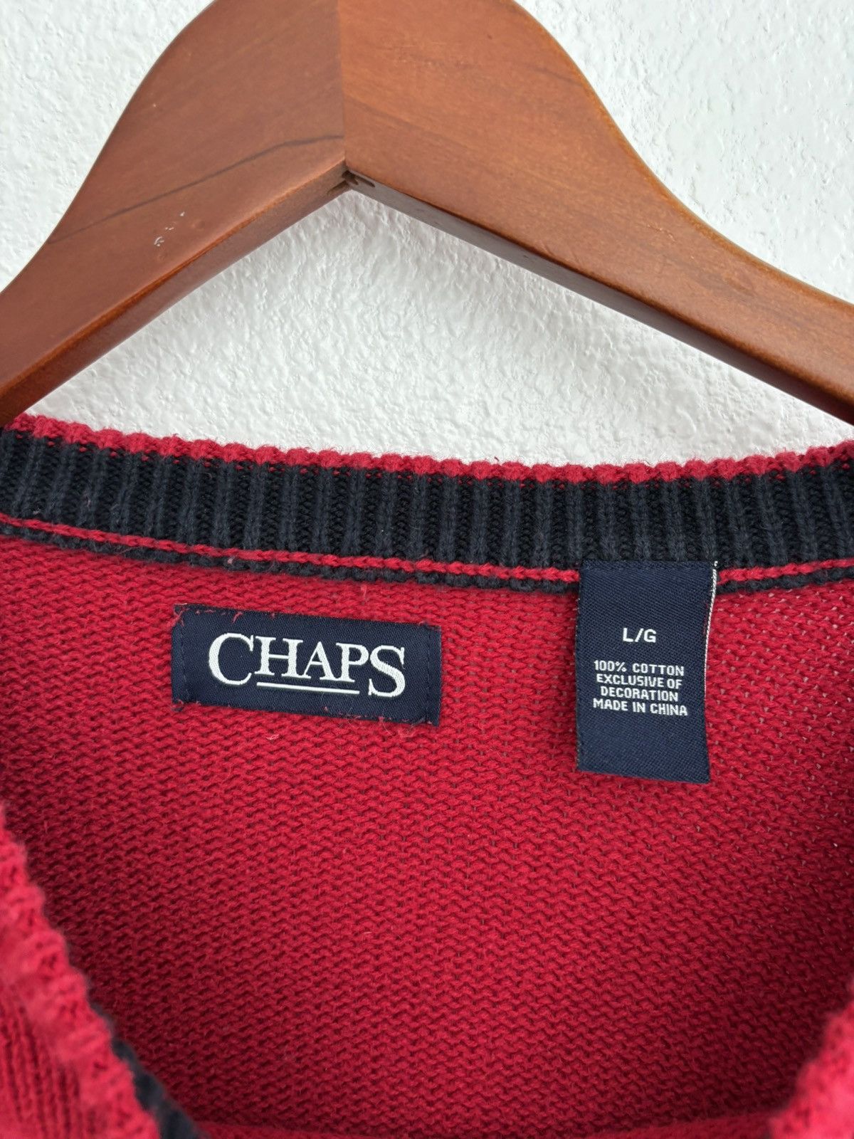 Chaps × Vintage Red Vintage Chaps Knitted Sweater Size US L / EU 52-54 / 3 - 5 Thumbnail