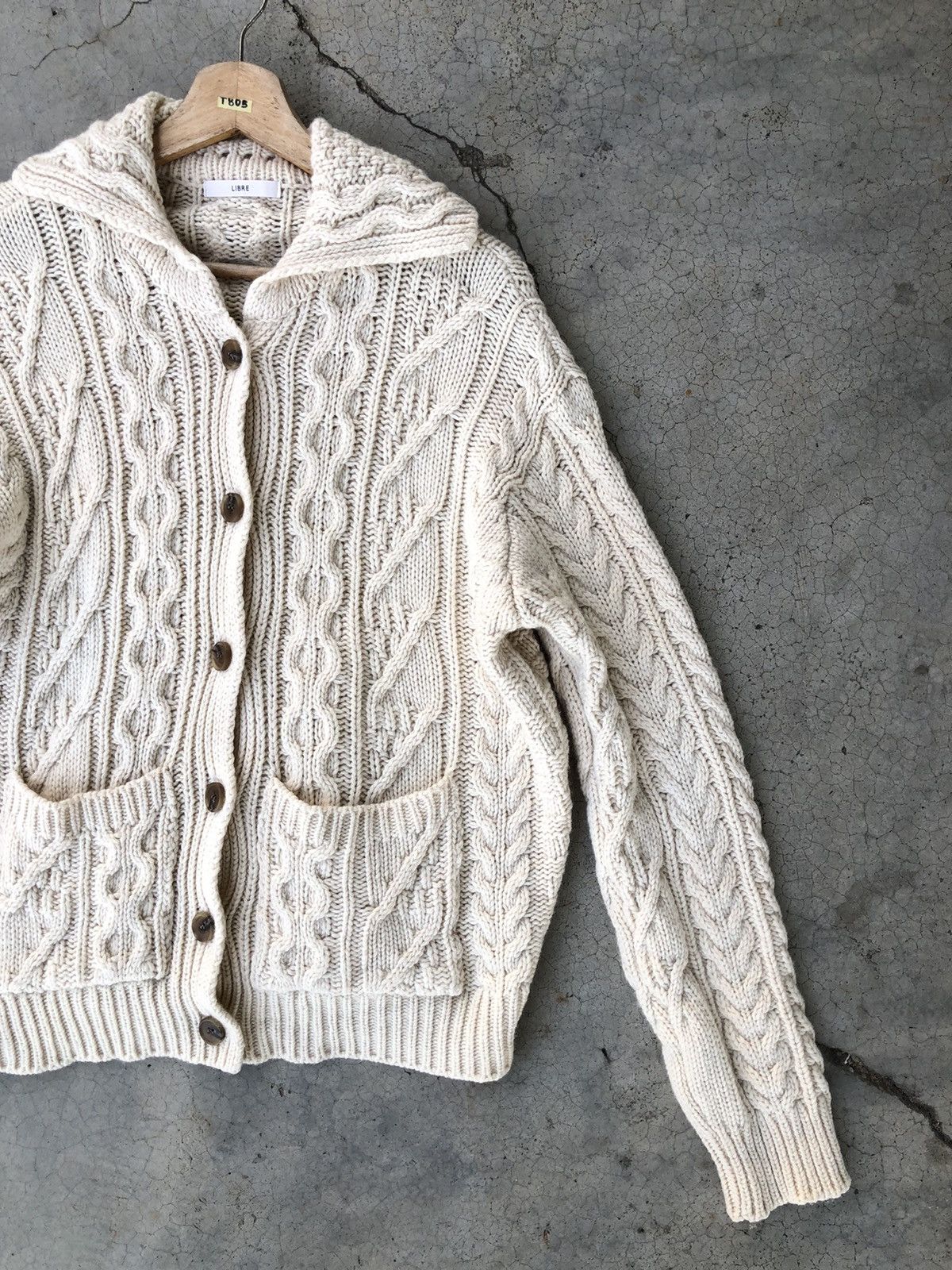 Designer × Japanese Brand LIBRE Cardigan CableKnit Sweater Pure Pullover Size US L / EU 52-54 / 3 - 2 Thumbnail