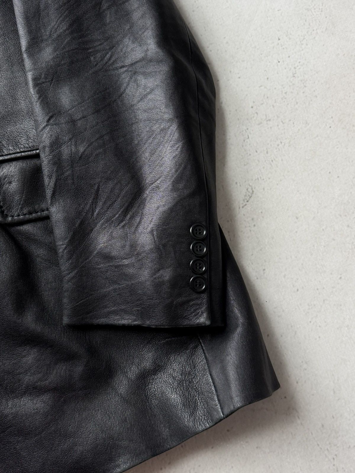 Leather Stewart Vintage Real Leather Black Blazer Jacket Size US L / EU 52-54 / 3 - 9 Thumbnail