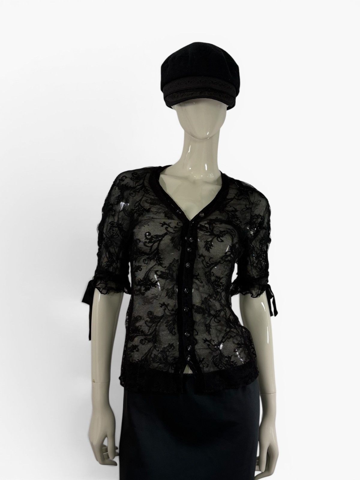 Yves Saint Laurent SS02 Black Lace Top by Yves Saint Laurent Size M / US 6-8 / IT 42-44 - 1 Thumbnail