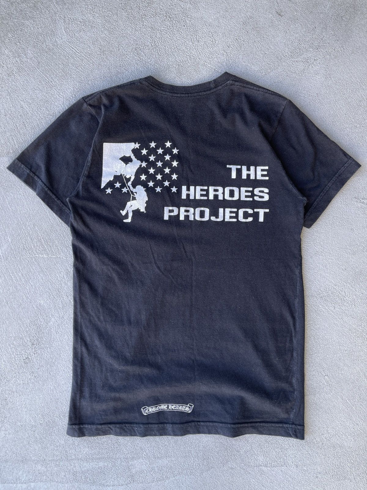 Image of Steal! 2010S Chrome Hearts The Heroes Project Pocket Tee in Black, Men's (Size Small)