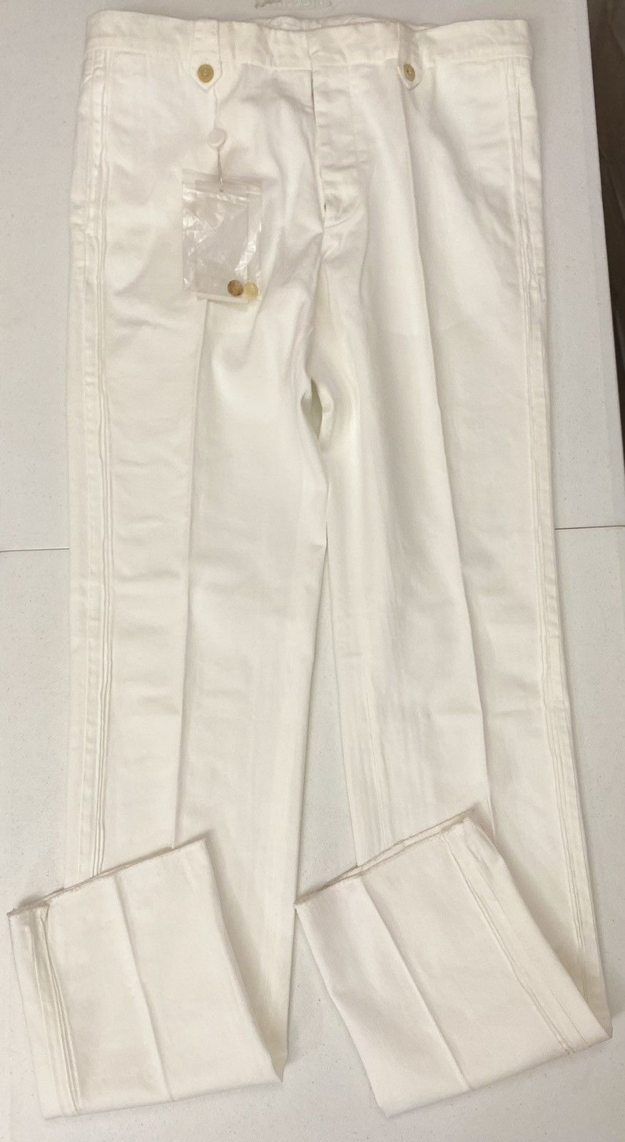 Maison Margiela Maison Margiela 🇮🇹 White Triple Pleated Seam Trouser 52 NEW Size US 36 / EU 52 - 12 Thumbnail