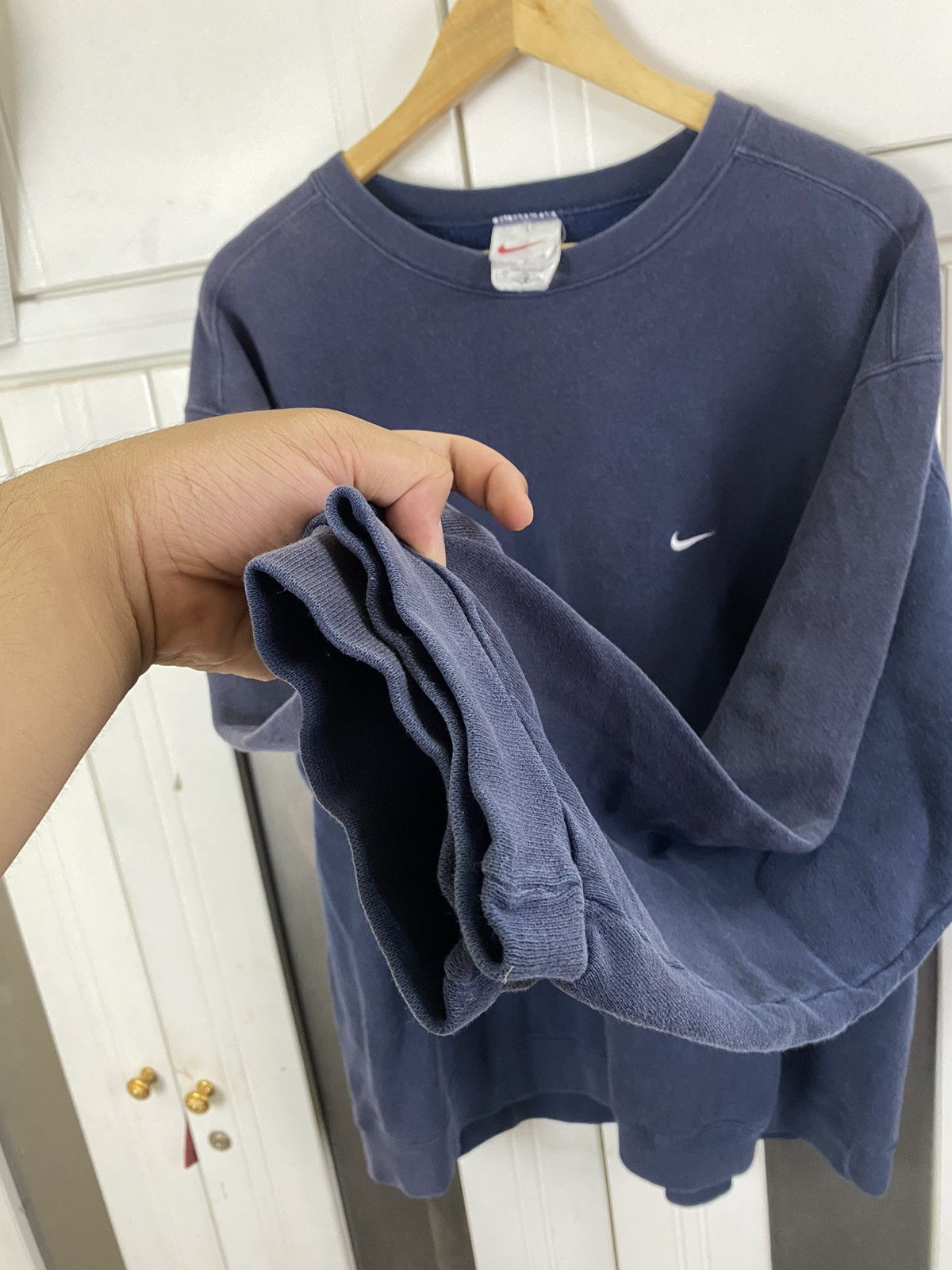 Nike × Vintage 90s Nike Swoosh Crewneck Size US XL / EU 56 / 4 - 6 Thumbnail