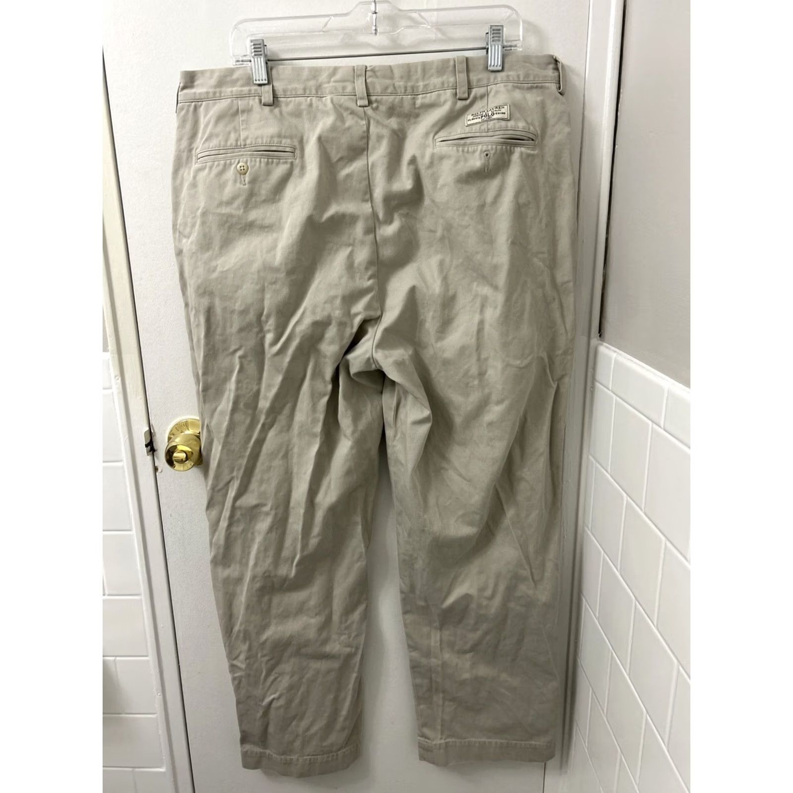 Polo Ralph Lauren VINTAGE Polo Ralph Lauren Andrew Pants Mens 38x30 Beige Khaki Classic Chino YKK Size US M / EU 48-50 / 2 - 4 Thumbnail