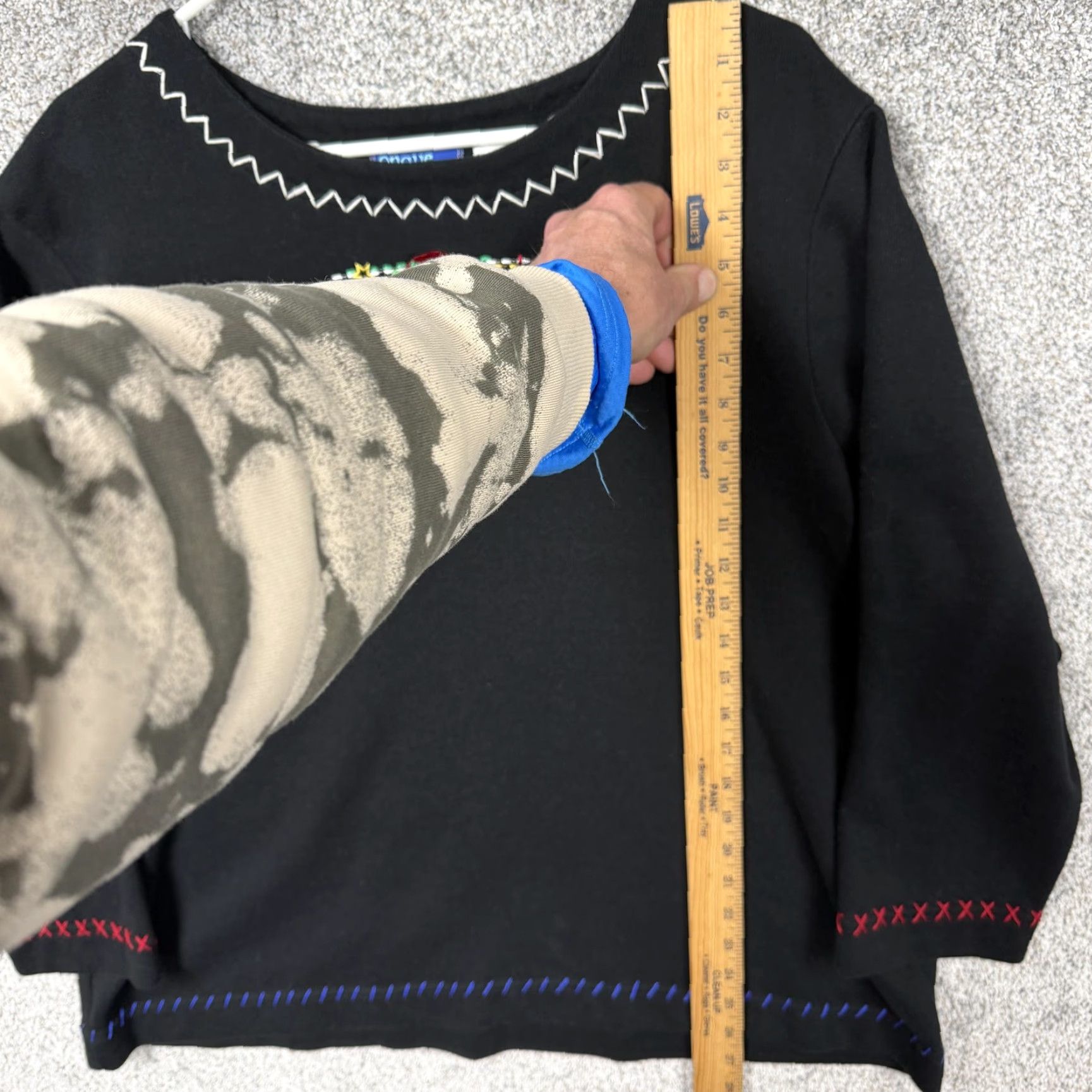 Vintage VINTAGE Onque Woman Top 1X Black Embroidered Santa Christmas Holiday Blouse 3/4 Sleeve Womens Plus Santa Claus Embroidered Size XL / US 12-14 / IT 48-50 - 2 Thumbnail