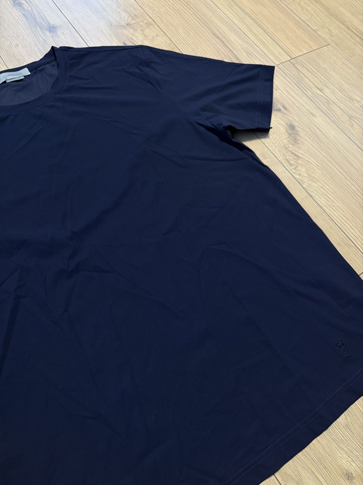 Corneliani Corneliani Polyamide Navy Blue Crewneck T-shirt Size US XL / EU 56 / 4 - 6 Thumbnail