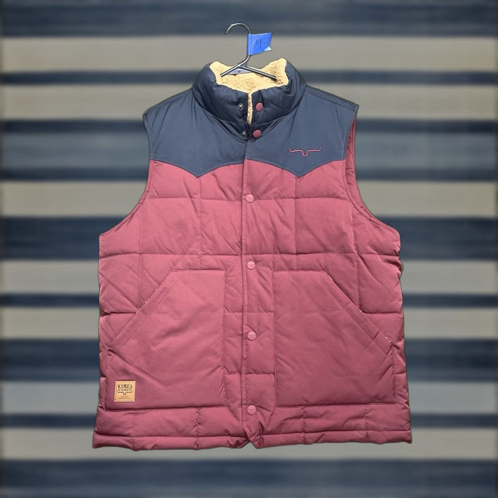 Vintage Kimes Ranch Vest Mens Large Muir Trail Quilted Burgundy Poly/Nylon Softshell NWT Size US L / EU 52-54 / 3 - 1 Thumbnail