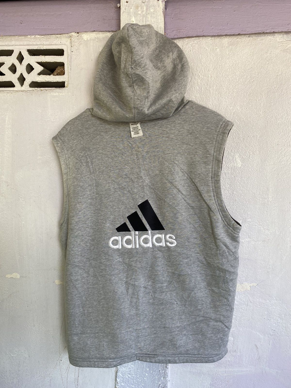 Adidas Sportswear Vintage Vintage Adidas Full Zip Reversible Vest Hoodie Mens M Grailed