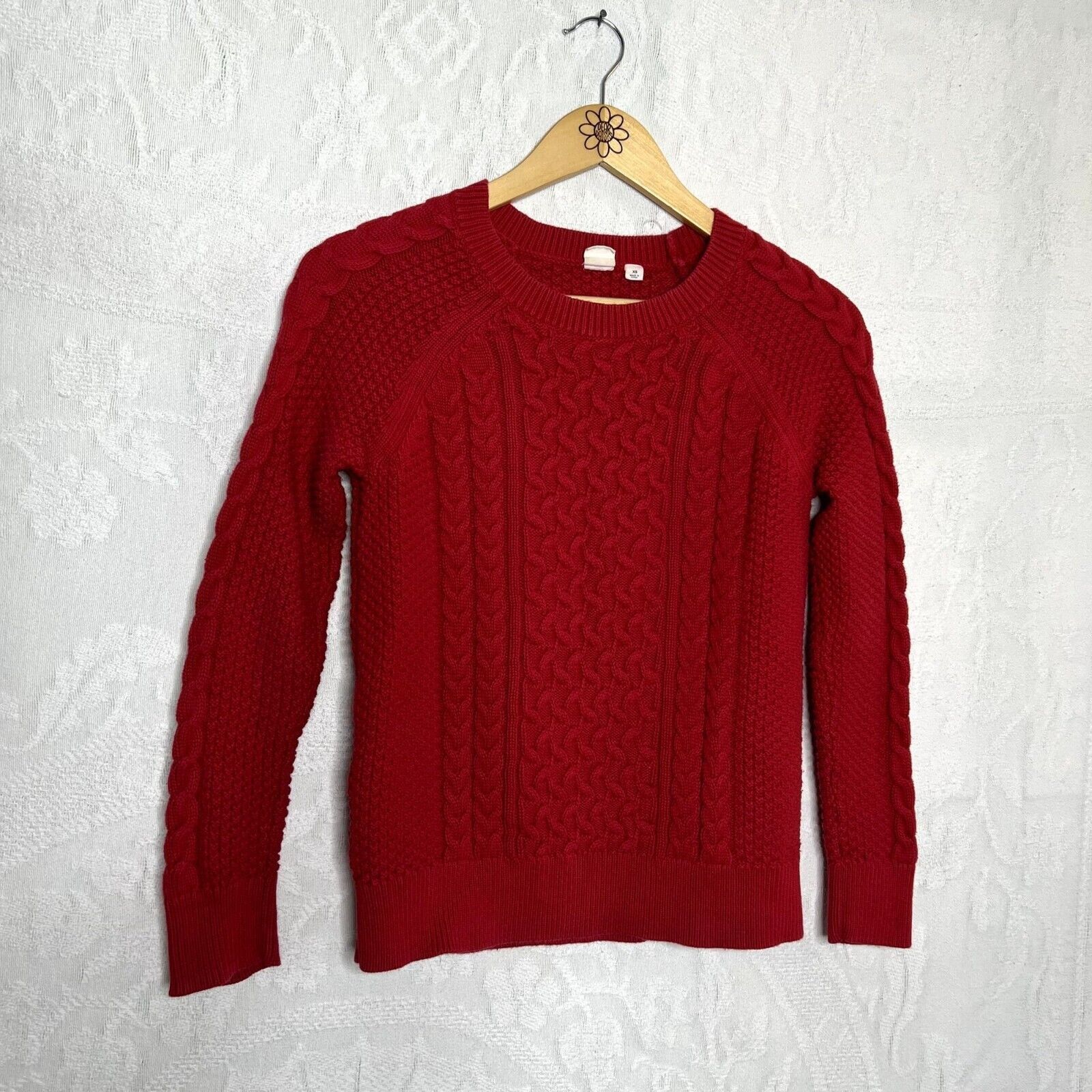 Gap Gap Red Chunky Knit Crewneck Sweater Size XS / US 0-2 / IT 36-38 - 4 Thumbnail
