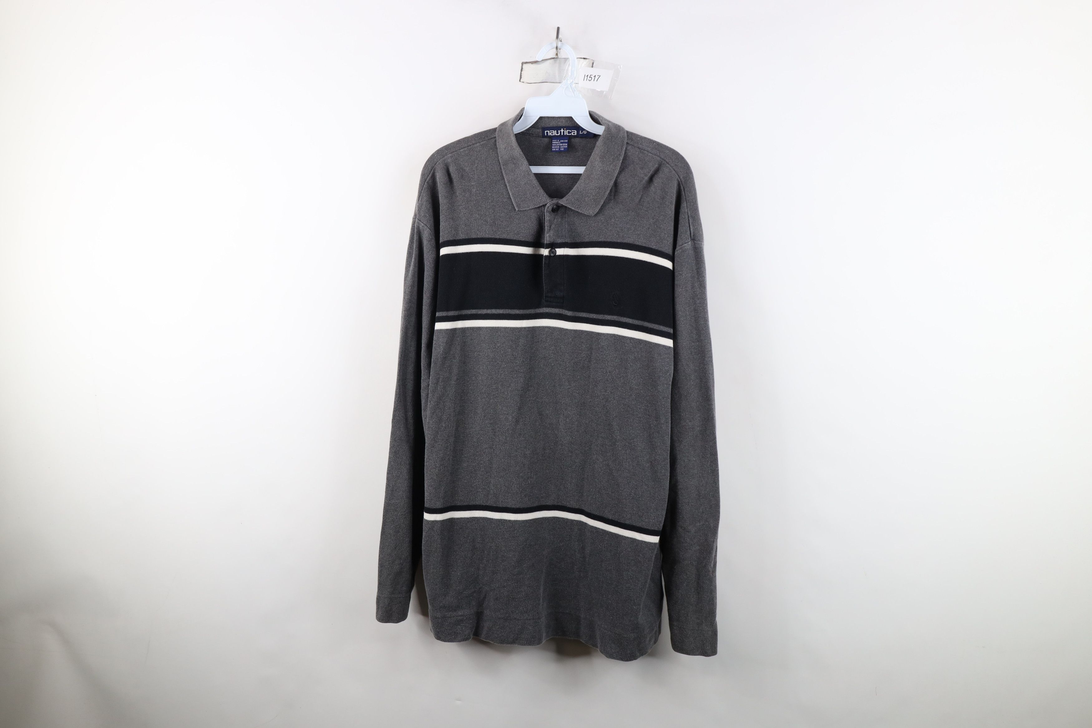 Nautica Vintage 90s Nautica Heavy Ribbed Knit Long Sleeve Rugby Polo Size US L / EU 52-54 / 3 - 1 Thumbnail