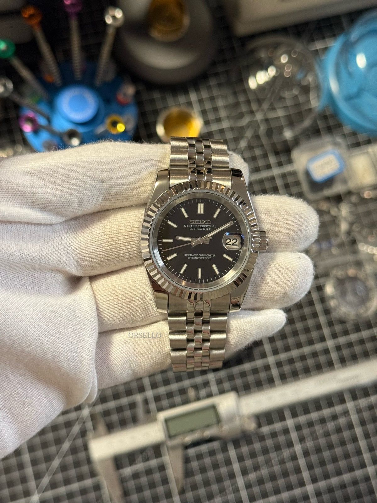 Seiko Seiko watch mod datejust black 39mm Size ONE SIZE - 4 Thumbnail