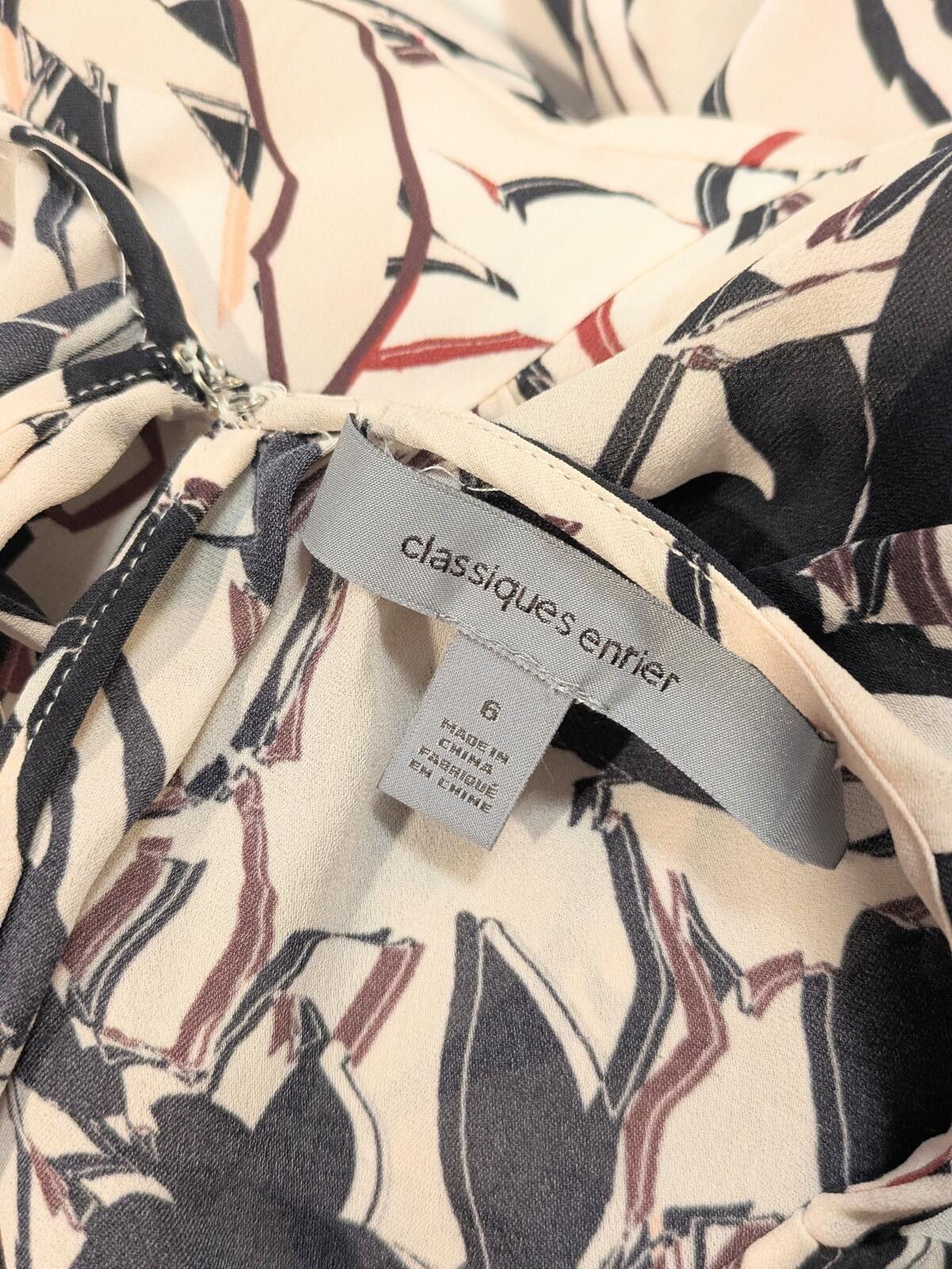 Other Classiques Entier White Black Floral Silk Dress Size 6 Size M / US 6-8 / IT 42-44 - 6 Thumbnail