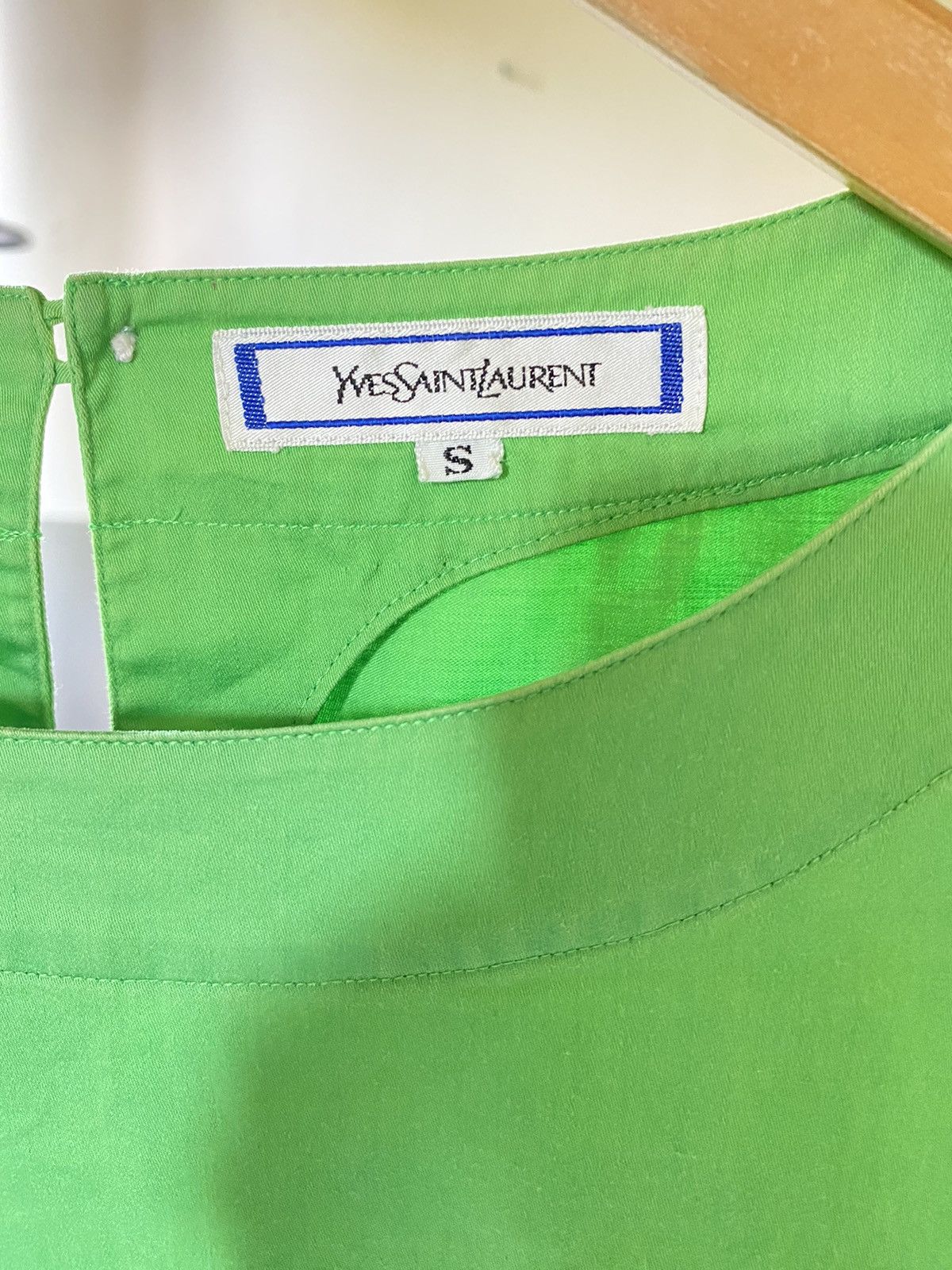 Yves Saint Laurent YVES SAINT LAURENT YSL Bright Green Satin Blouse Size S / US 4 / IT 40 - 3 Thumbnail