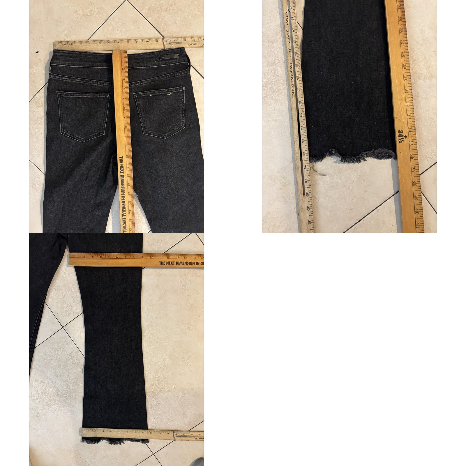 Vintage Pilcro and the Letterpress Jeans Womens 26 Black High Rise Flare Raw Hem Denim Size 26" / US 2 / IT 38 - 8 Thumbnail