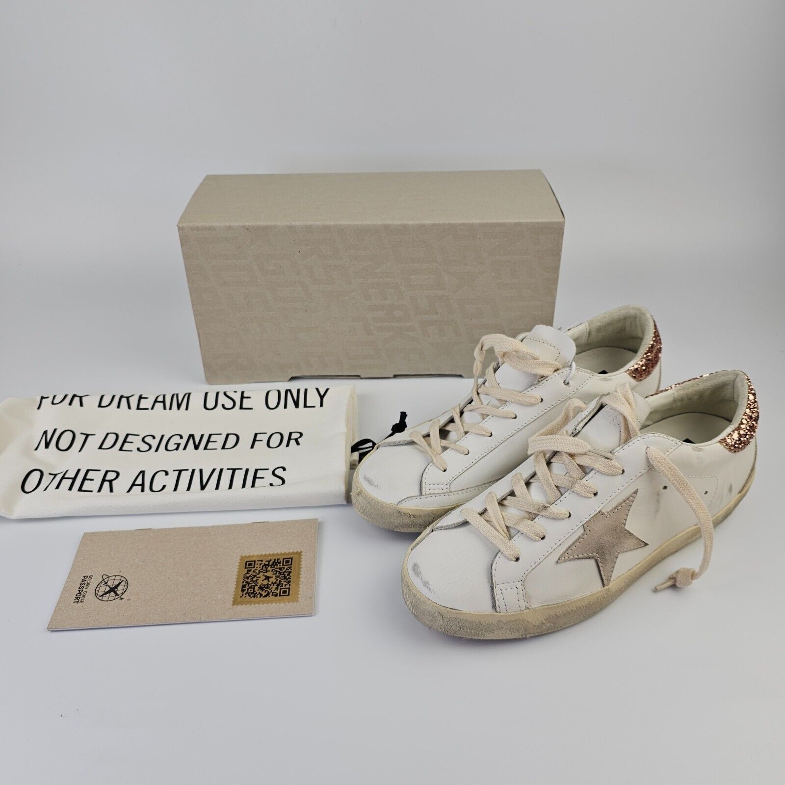 GOLDEN GOOSE Super-Star White/Pearl Glitter Sneakers