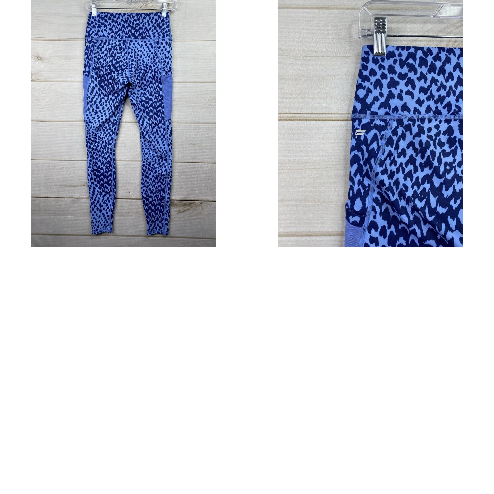 Fabletics Fabletics Leggings S Blue Animal Print Pockets High Rise Skinny Athletic Womens Size 28" / US 6 / IT 42 - 8 Thumbnail