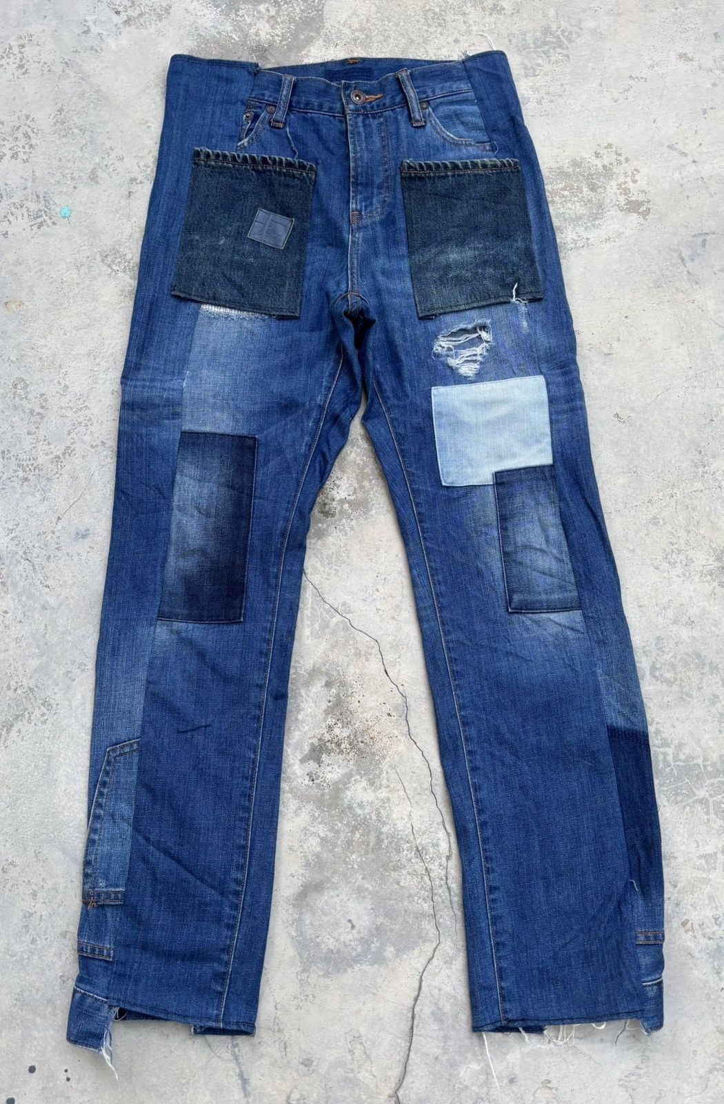 Comme des Garcons Global Work Rework Patchwork Reconstructed Jeans Size US 30 / EU 46 - 7 Thumbnail
