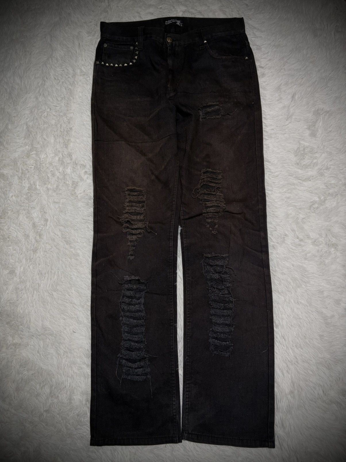 Hysteric Glamour Punk Clone Devgru studded distressed jeans Size US 32 / EU 48 - 1 Thumbnail