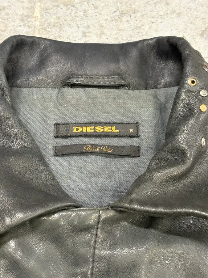 Diesel Diesel Studded Eyelet Grey Leather Jacket Size S / US 4 / IT 40 - 8 Thumbnail