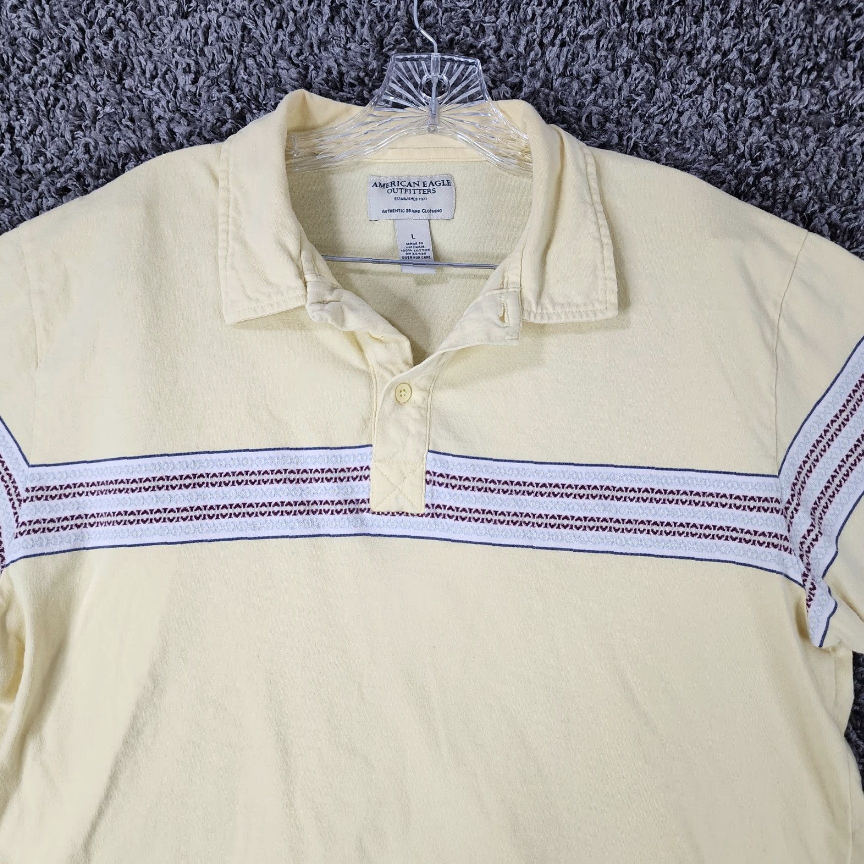 American Eagle Outfitters **American Eagle Mens Yellow Short Sleeve Polo Size L** User: **American Eagle Men's Yellow Short Sleeve Polo Size L** Size US L / EU 52-54 / 3 - 3 Thumbnail