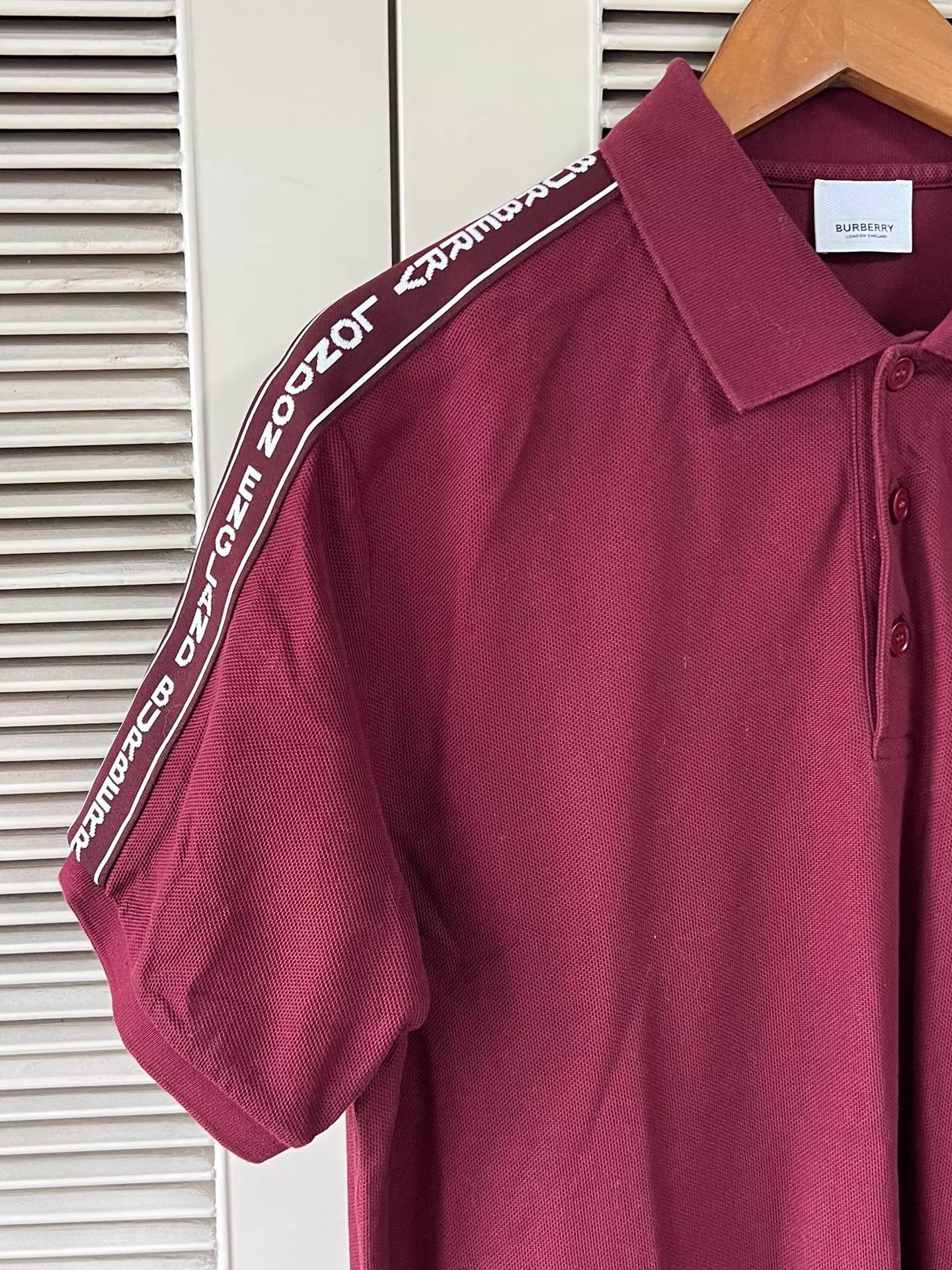 Burberry BURBERRY Burgundy Men's Polo Shirt S - TB Logo, Short Sleeve Size US S / EU 44-46 / 1 - 4 Thumbnail