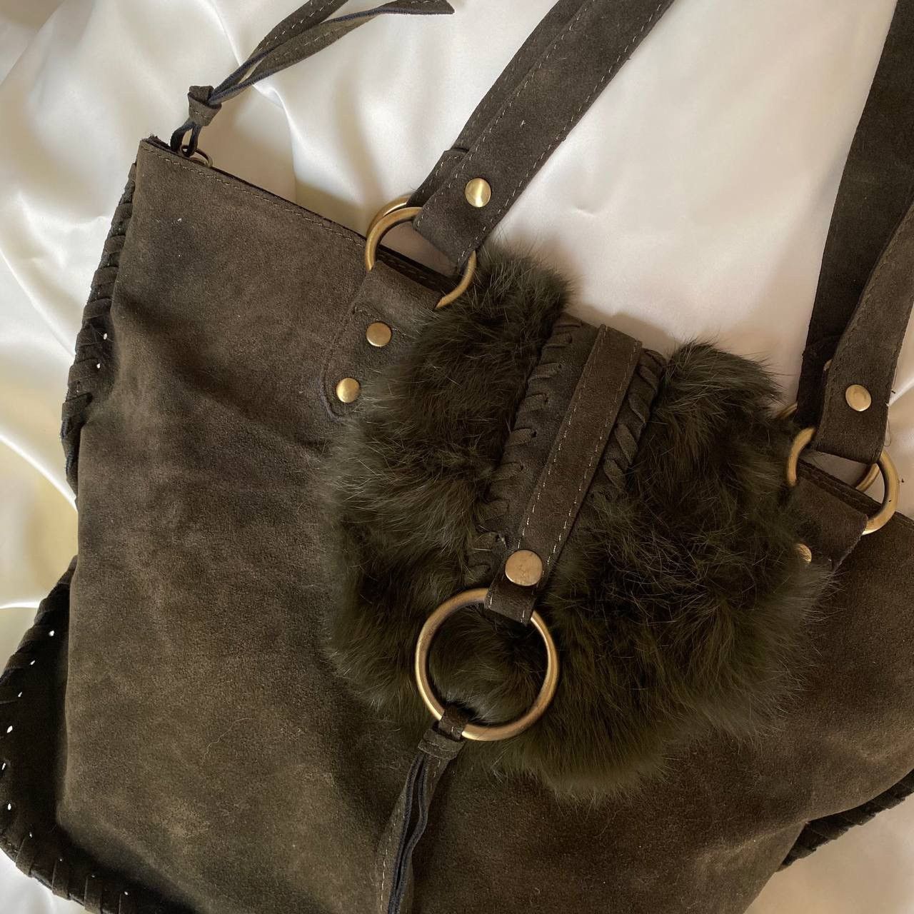 Vintage Vintage green suede shoulder bag Size ONE SIZE - 3 Thumbnail