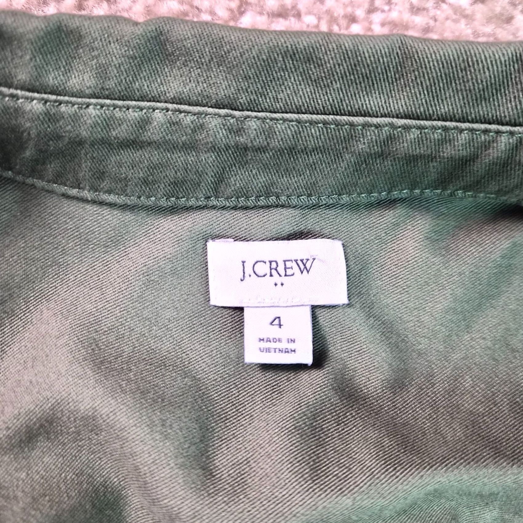 J.Crew J.Crew Button Front Canvas Dress Women Size 4 Green Utility Casual Safari G224 Size S / US 4 / IT 40 - 7 Thumbnail