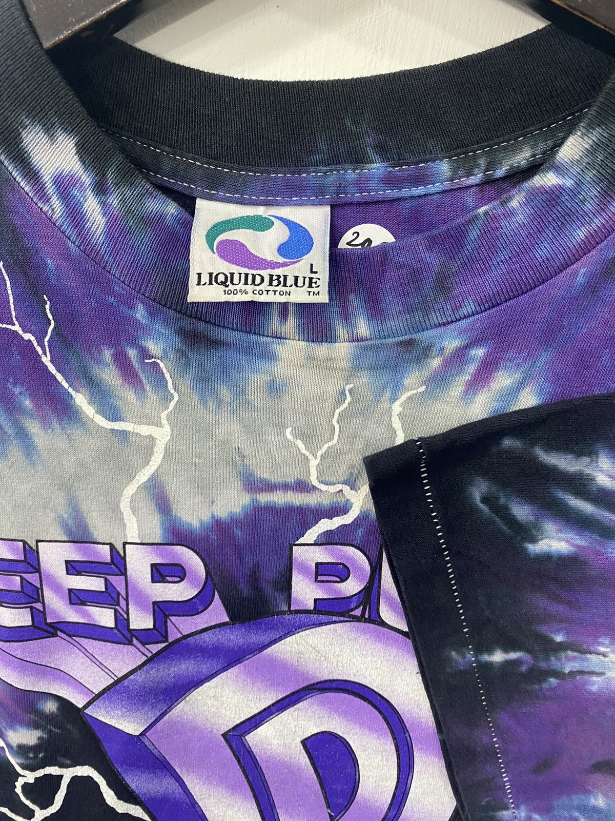 Band Tees × Liquid Blue × Vintage 💥Vintage 1991 DEEP PURPLE tie dye liquid blue rare shirt Size US L / EU 52-54 / 3 - 3 Thumbnail