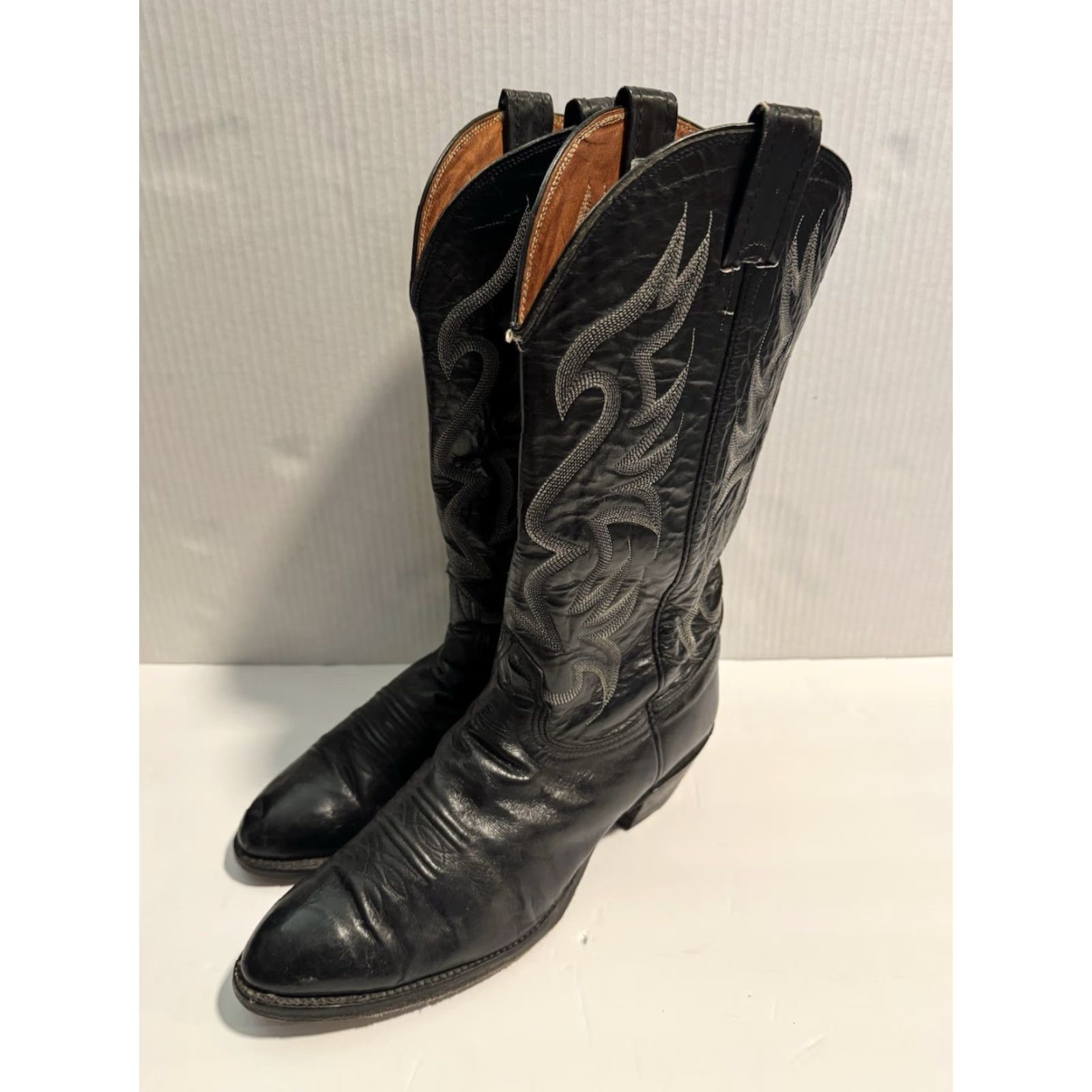 Vintage VINTAGE Nocona Boots Mens 9D EE Black Leather Western Cowboy Boots Made In USA Size US 9 / EU 42 - 2 Thumbnail