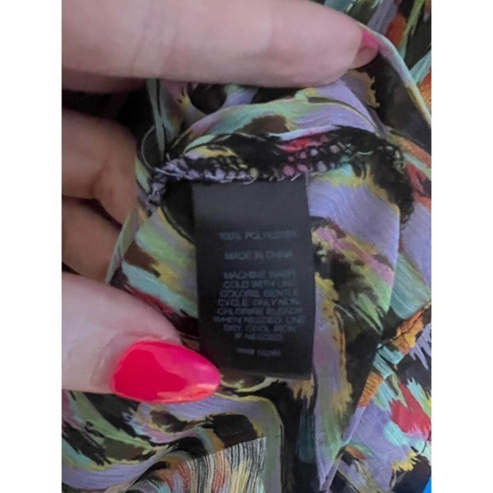 Express Express Blouse Abstract Print 3/4 Sleeve Sheer Top XS Size XS / US 0-2 / IT 36-38 - 4 Thumbnail