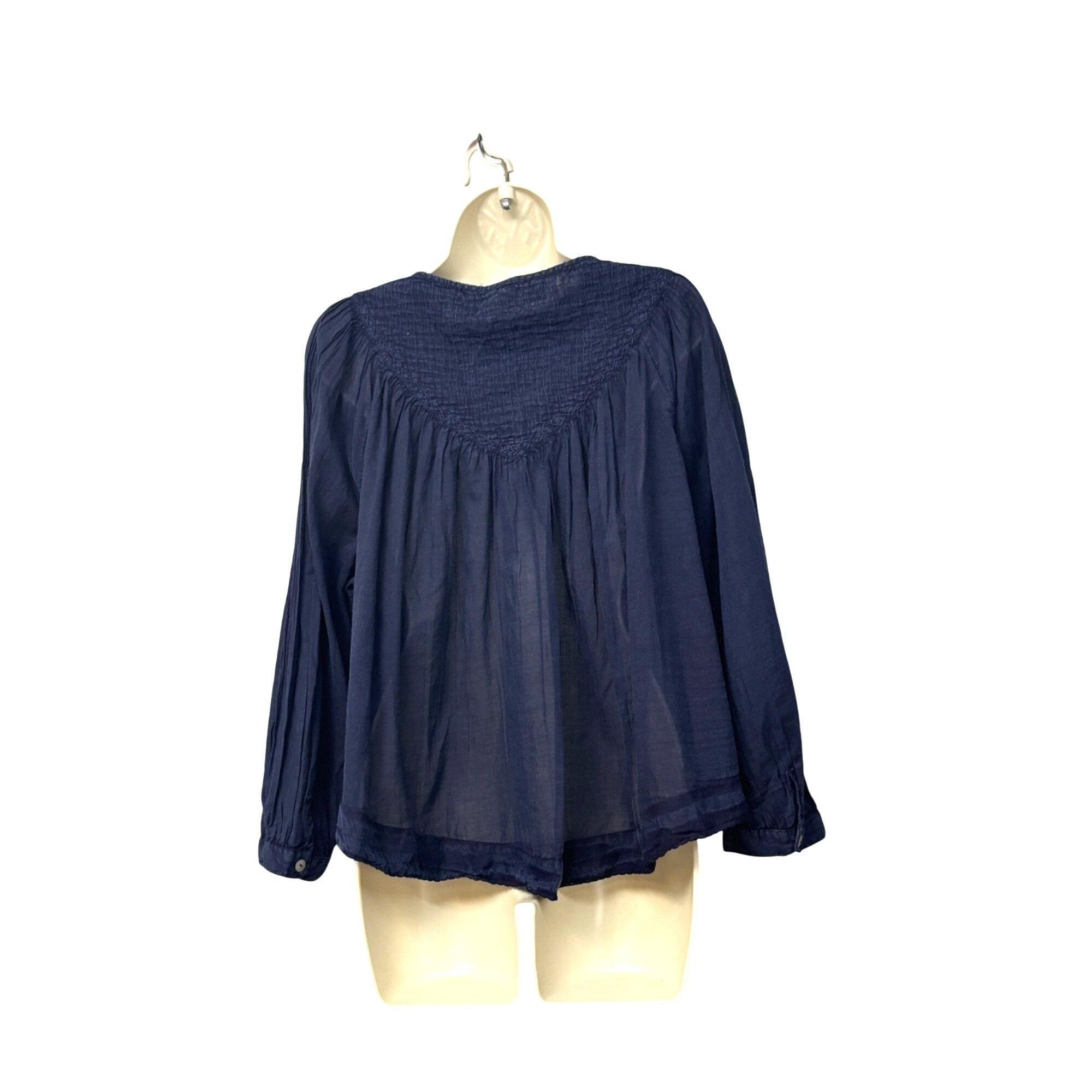 Free People Free People Cool Meadow Woven Cotton Top, Navy, Sz. S Size S / US 4 / IT 40 - 16 Thumbnail