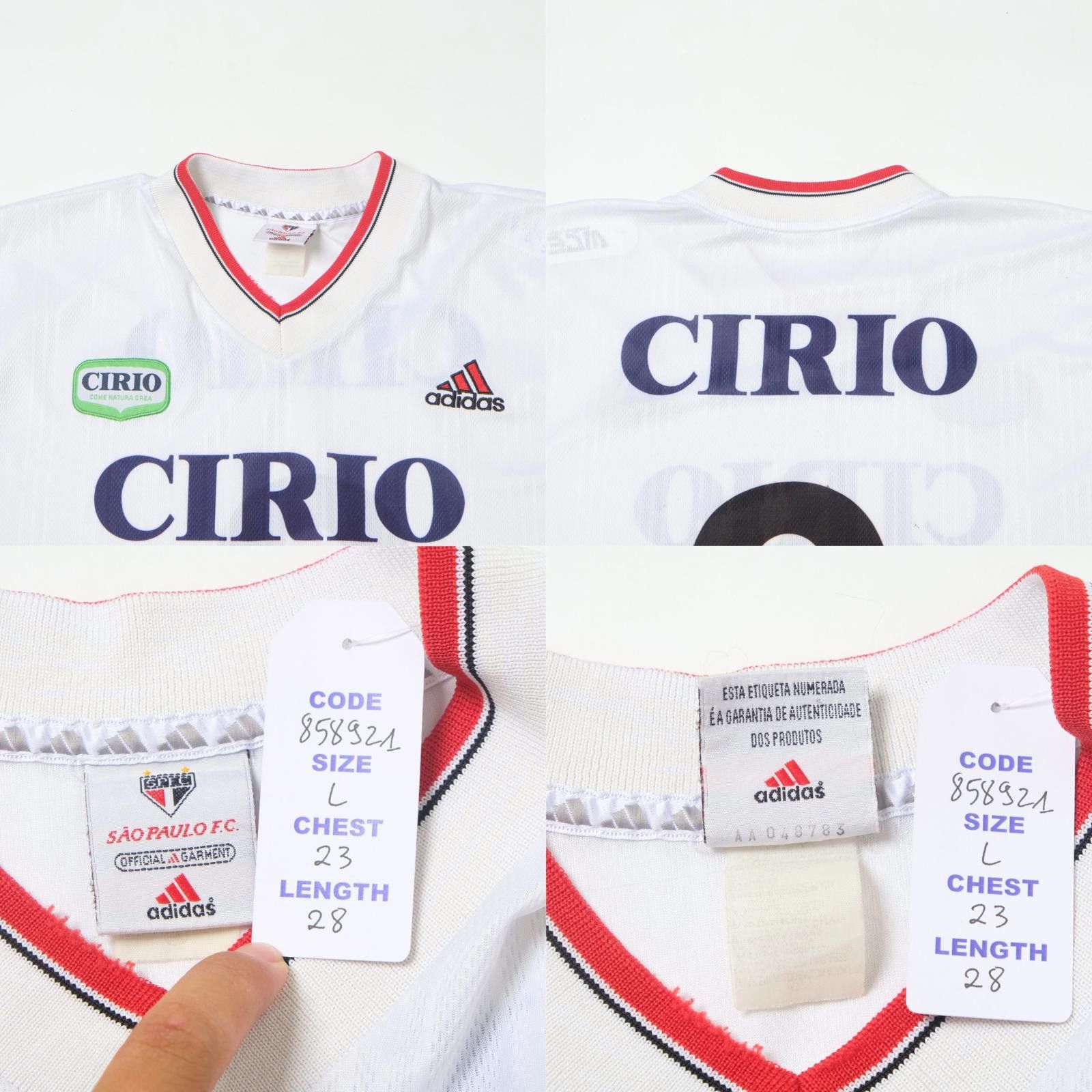 Adidas 1998 Sao Paulo Home Shirt Brazil (L) Size US L / EU 52-54 / 3 - 5 Thumbnail