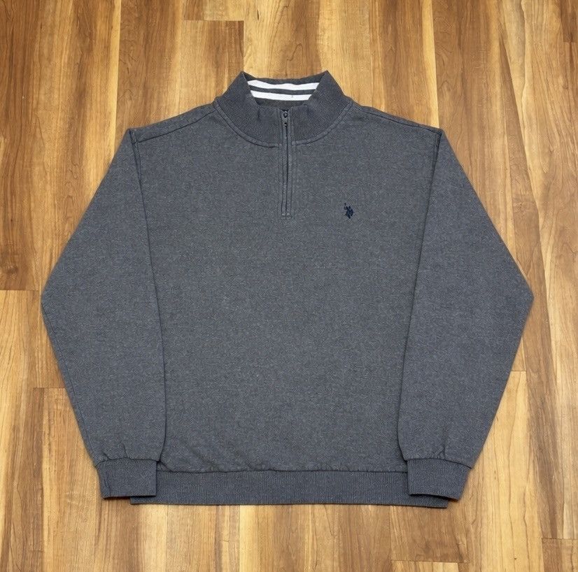 U.S. Polo Assn. U.S. Polo Assn. Grey Quarter Zip Sweatshirt Size US XL / EU 56 / 4 - 1 Thumbnail