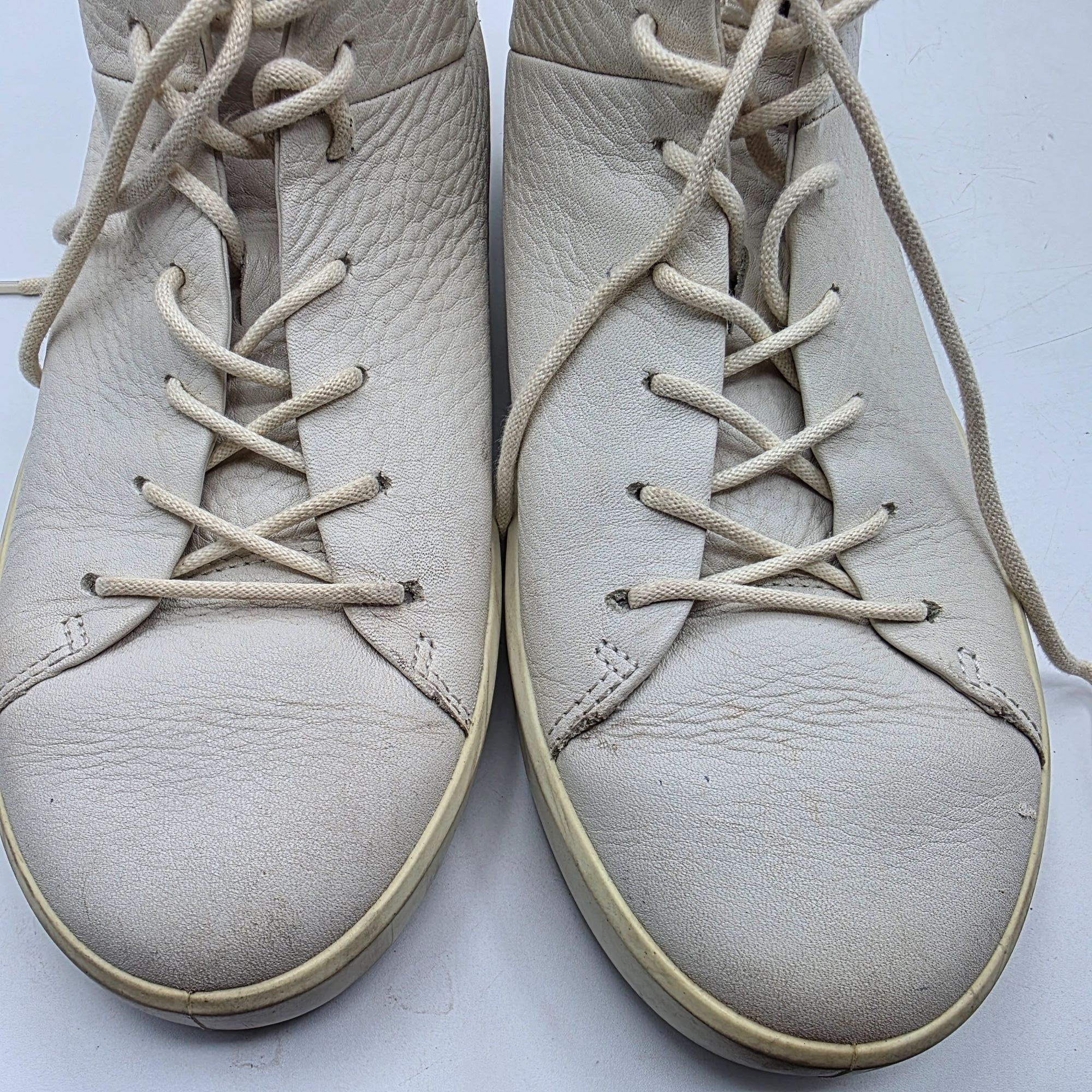 Ecco Ecco Soft 8 Womens Size 7 Triple White Leather High Top Snea Size US 7 / IT 37 - 9 Thumbnail