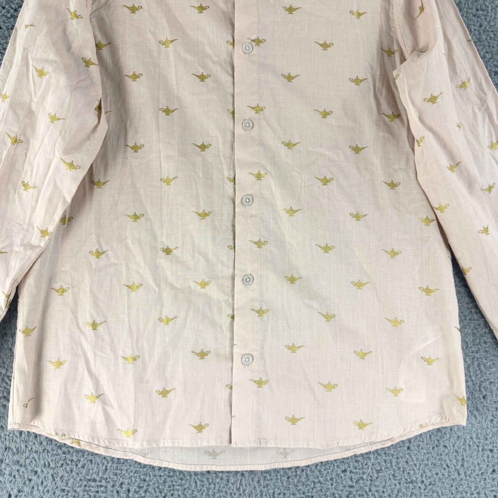 Disney Disney Aladdin Button-Up Shirt Mens Medium Beige Genie Lamp Long Sleeve Cotton Size US M / EU 48-50 / 2 - 4 Thumbnail