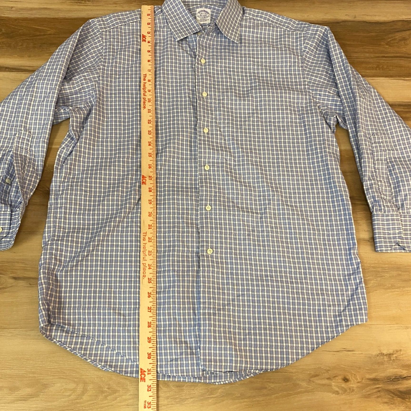 Brooks Brothers VINTAGE Brooks Brothers Makers Shirt Mens 16.5-32 Blue Plaid 80s USA Button Up Dress Shirt Size US XL / EU 56 / 4 - 4 Thumbnail
