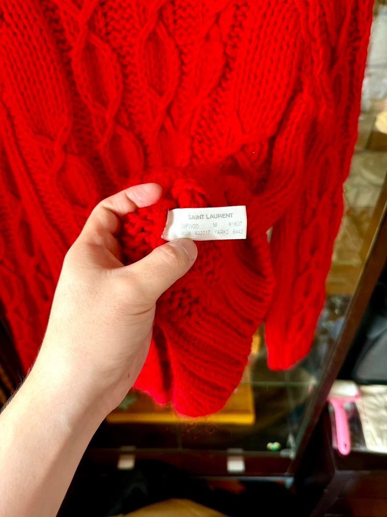 Saint Laurent Paris saint laurent red cable knit sweater-2507 Size US S / EU 44-46 / 1 - 5 Thumbnail