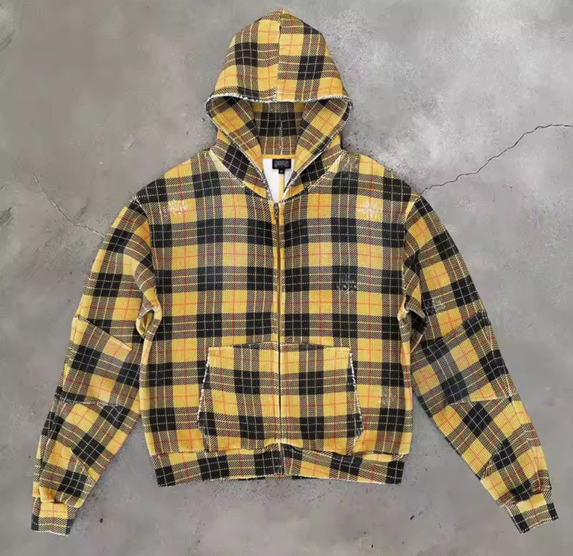 Other Korean Style OOTD Yellow Plaid Swag Hoodies Jackets Size US XL / EU 56 / 4 - 3 Thumbnail