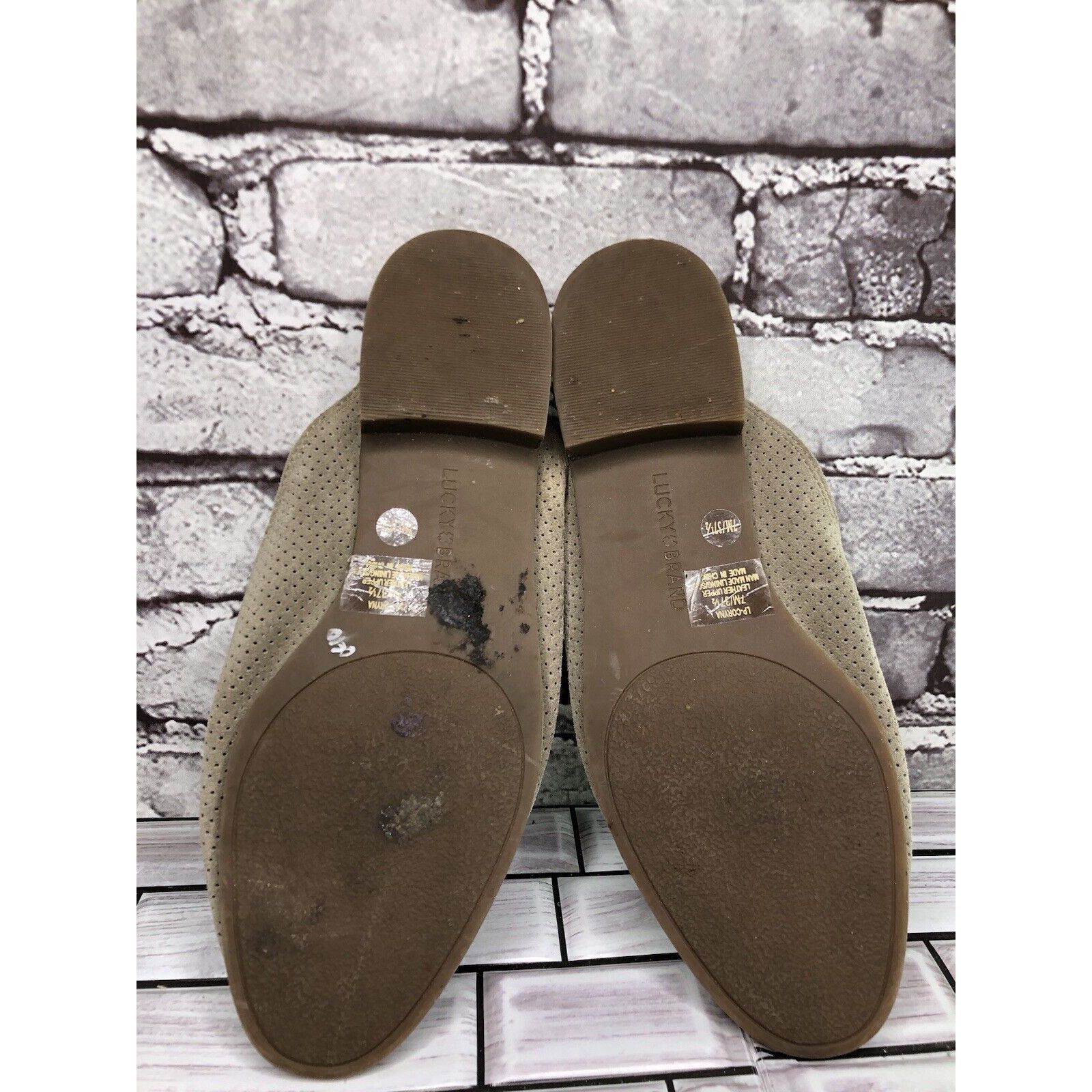 Lucky Brand Lucky Brand Coryna Taupe Suede Leather Slip On Mules Flats W Size US 7 / IT 37 - 8 Thumbnail