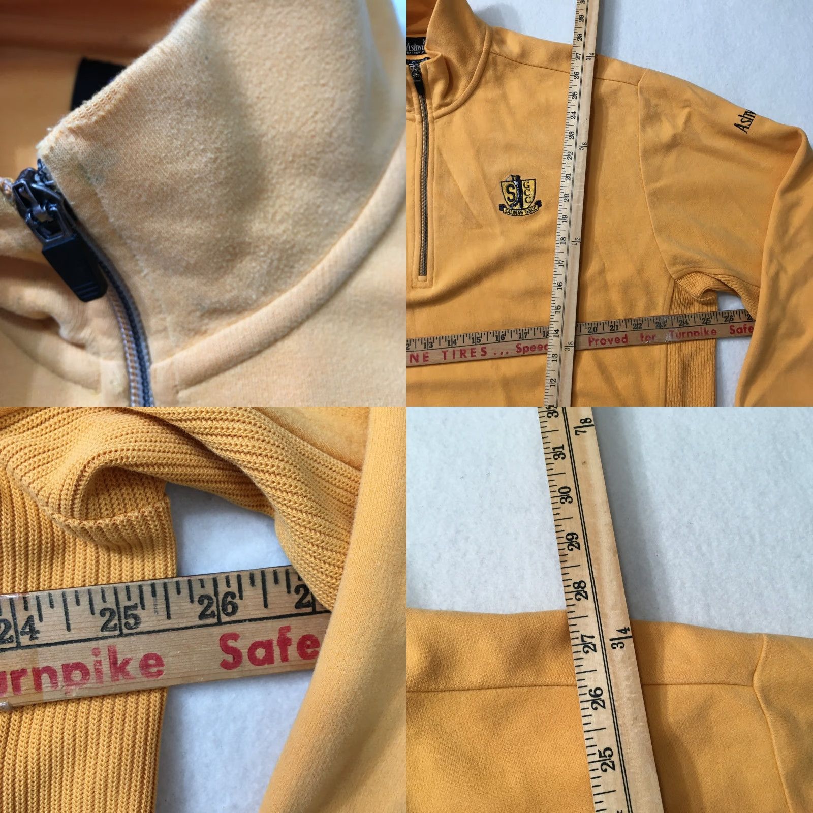 Vintage Ashworth SALINAS Golf Pullover 1/4 Zip Mock Neck Sweatshirt Men L Gold Sweater Size US L / EU 52-54 / 3 - 8 Thumbnail