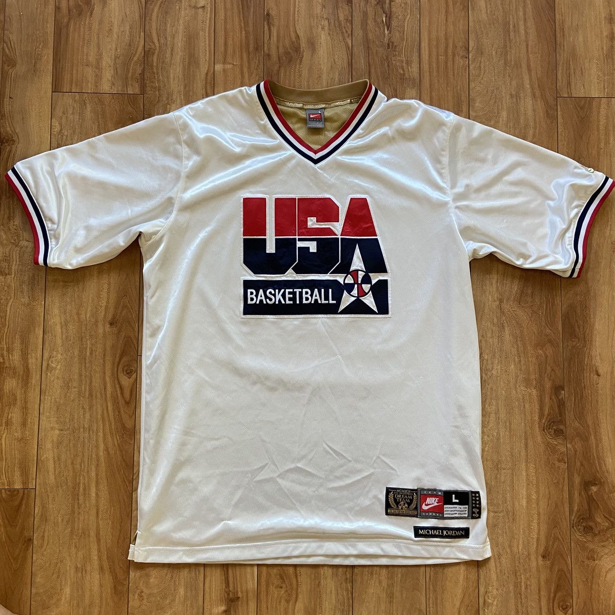 Nike VTG 1992 Michael Jordan Nike USA Basketball Olympic Jersey Size US L / EU 52-54 / 3 - 1 Thumbnail