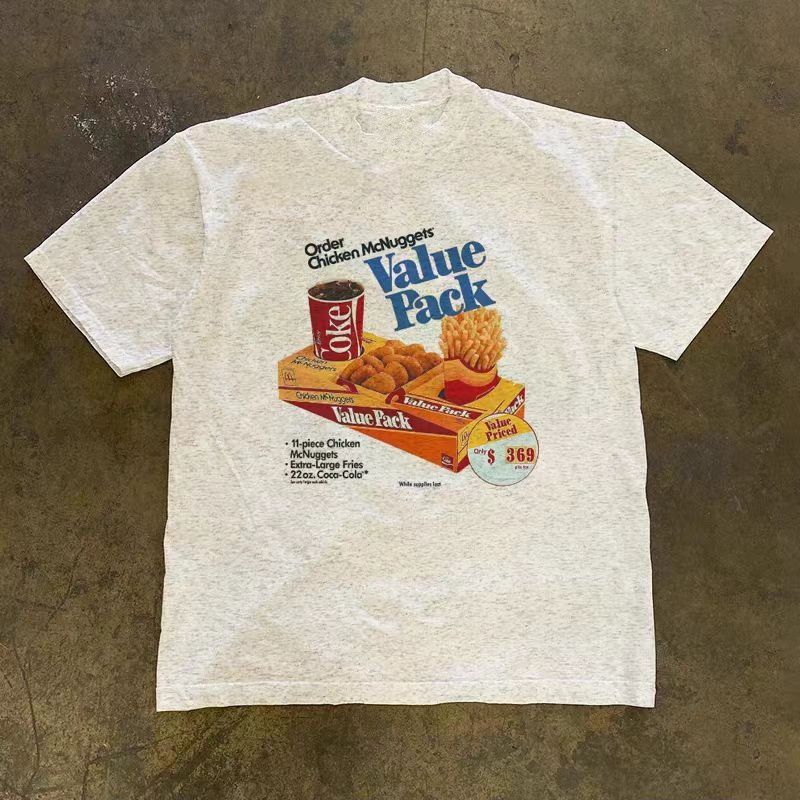 Vintage Gray washed vintage French fries and cola print tshi Size US M / EU 48-50 / 2 - 1 Thumbnail