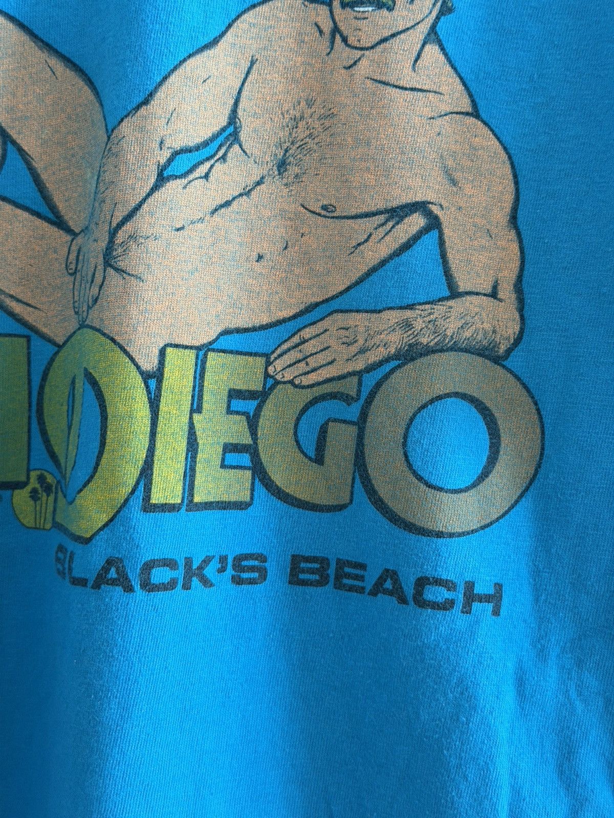 Vintage *RARE* 1983 80s SAN DIEGO BLACK’S BEACH NUDE NAKED DUDE TEE Size US L / EU 52-54 / 3 - 3 Thumbnail