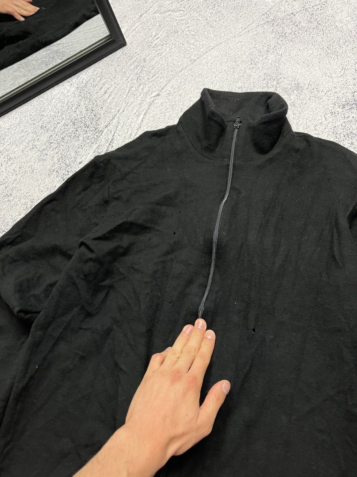 Yohji Yamamoto Yohji Yamamoto Pour Homme Distressed Rare Fleece Jacket Size US S / EU 44-46 / 1 - 5 Thumbnail