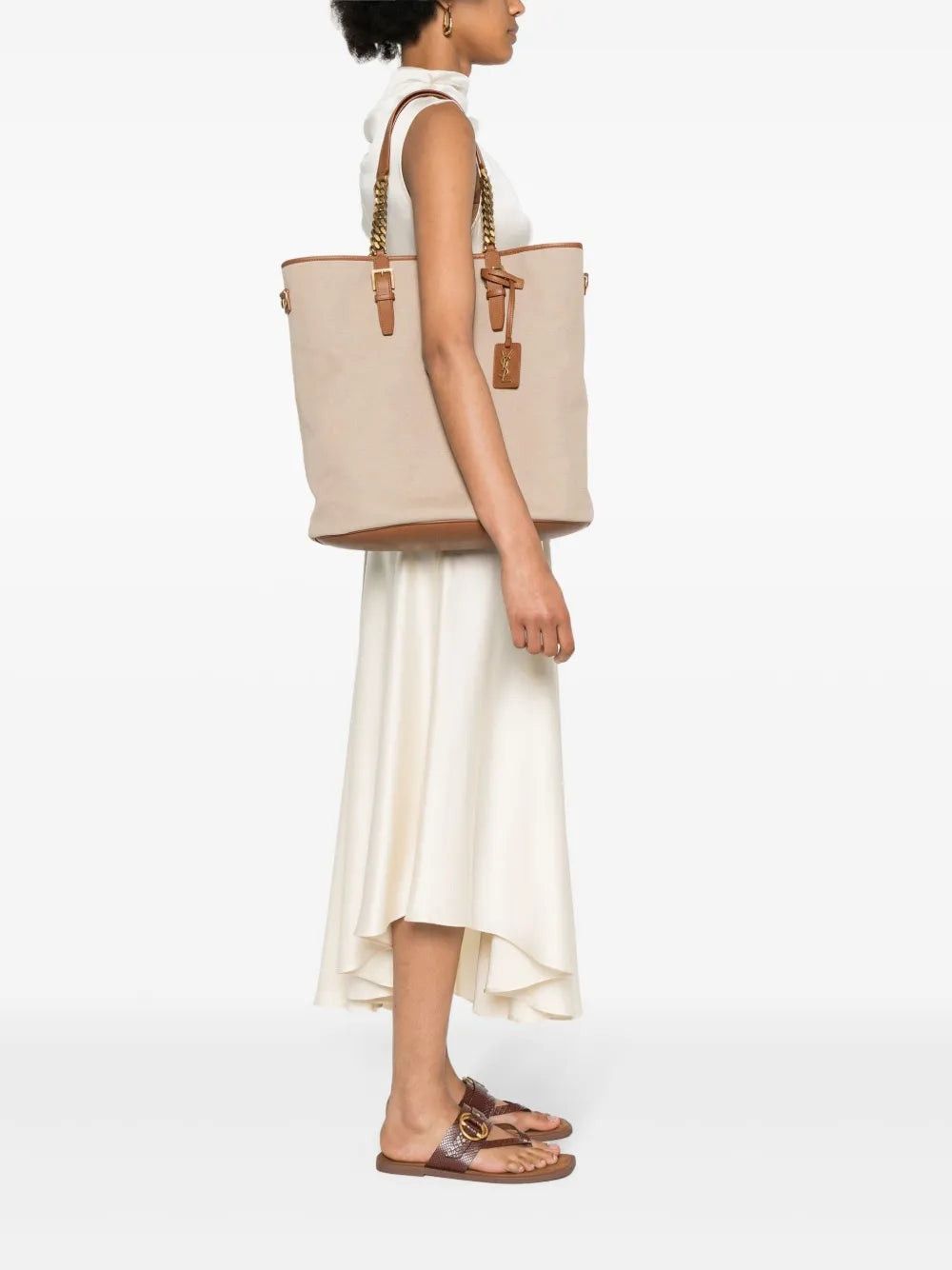 Saint Laurent Paris o1bcso1str0326 Size: OS/Canvas Tote Bag in Beige Size ONE SIZE - 5 Thumbnail
