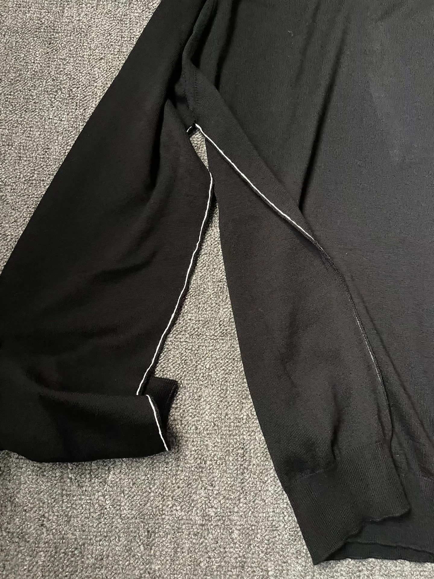 Maison Margiela Maison Margiela New Black Topstitched Wool T-neck Sweater XL Size US XL / EU 56 / 4 - 6 Thumbnail