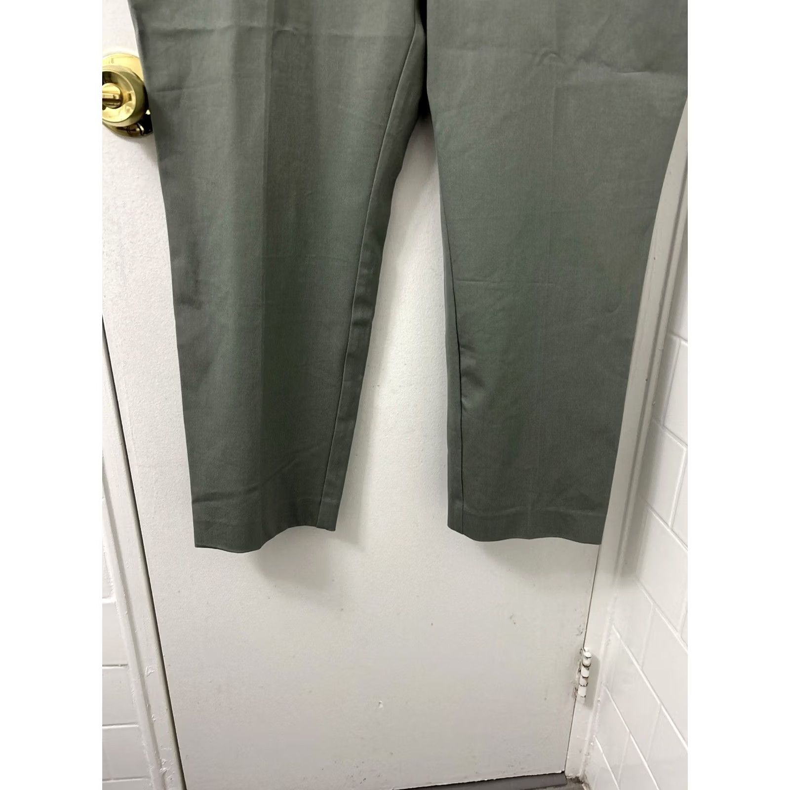 Loft LOFT Outlet Curvy Pants 18 Green Sutton Skinny Ankle Mid Rise Slim Stretch Wrinkle Resistant Zip Button Size 40" / US 18 - 3 Thumbnail