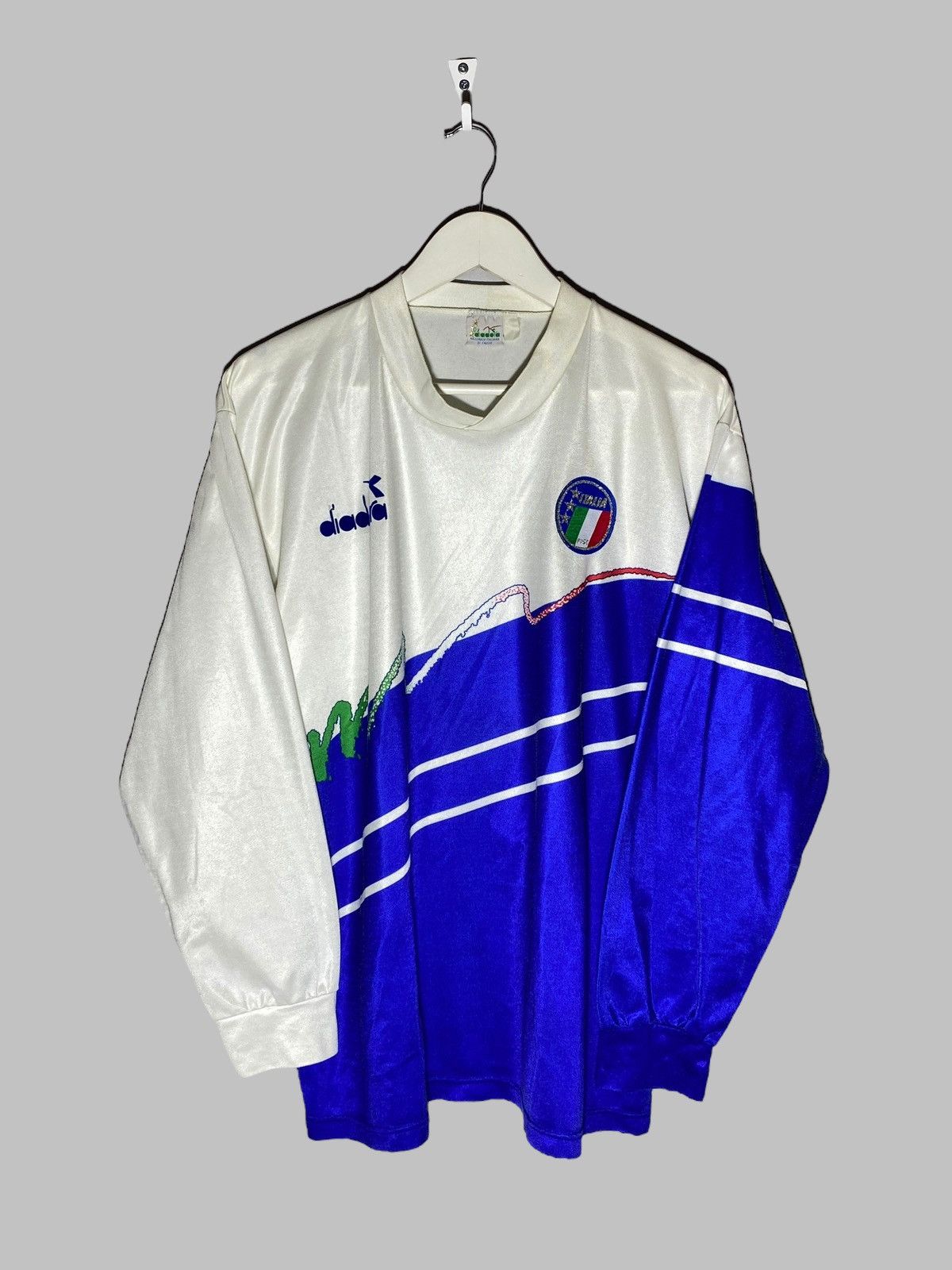 Diadora Italy Football Shirt Soccer Jersey 1990-92 Long Sleeve Size US L / EU 52-54 / 3 - 1 Thumbnail